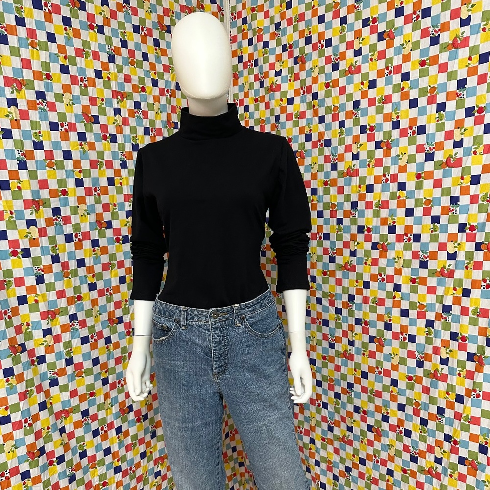 Reformation Jeans black turtle neck bodysuit